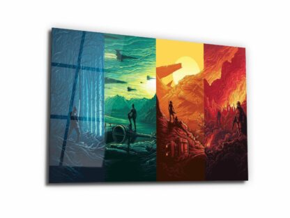 4 forces and 4 planets - Glass Wall Art