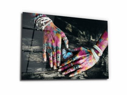 A life Around your Hands - Glass Wall Art