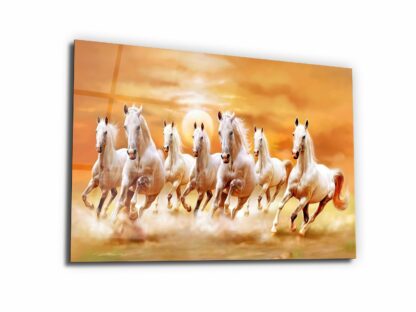 Almighty Running Lucky Horses - Glass Wall Art