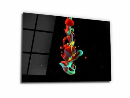 Colorful Blood in the Darkness - Glass Wall Art