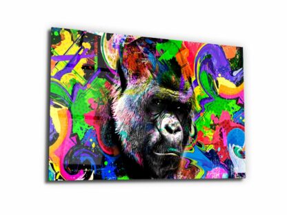 Colorful Gorilla - Glass Wall Art