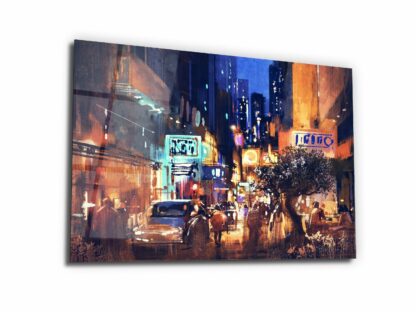 Colors of Night Street - Cuba Paint - Glass Wall Art