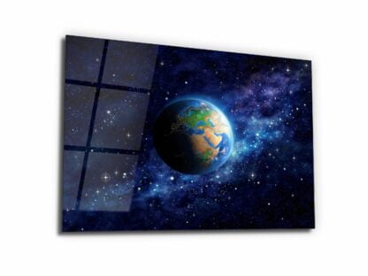 Deep Space Earth - Glass Wall Art