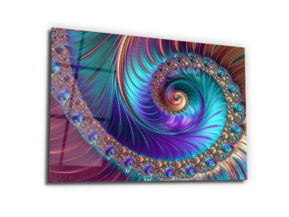 FRACTAL DESIGNS MANDALA DIAMOND SPIRAL DREAMS - Glass Wall Art