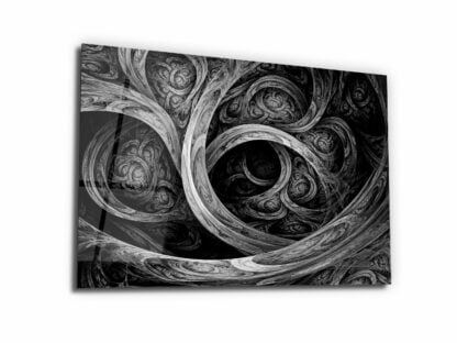 Glossy Golden Fractal - Glass Wall Art