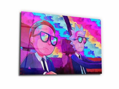 MIB Rick and his sidekick - Glass Wall Art