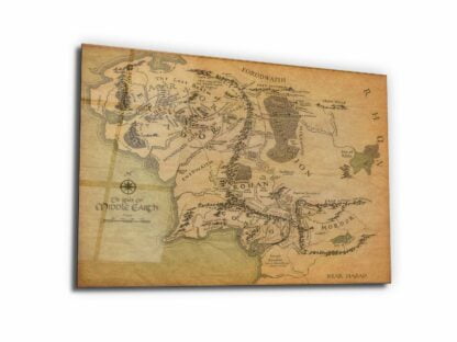 Map Of Middle Earth - Glass Wall Art