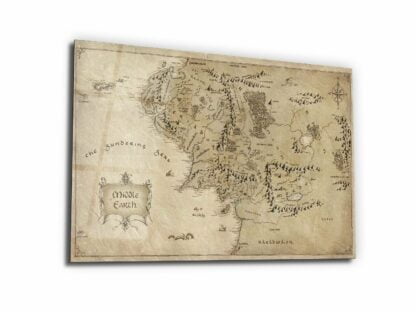 Map Of Middle Earth and Sundering Sea - Glass Wall Art