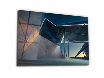 Modern Triangle Building V1 - Glass Wall Art