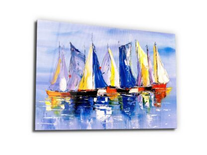 Nautical Sailing Boat Oil Painting - Glass Wall Art