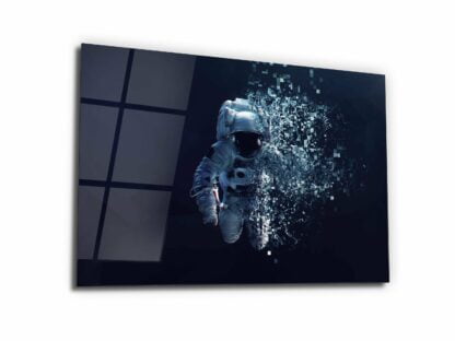 Pixelated Austronaut - Glass Wall Art