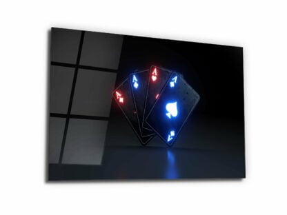 Playing Cards - Aces - Glass Wall Art