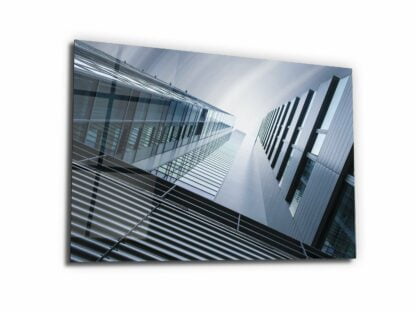 Steel Blue Horizon - Glass Wall Art