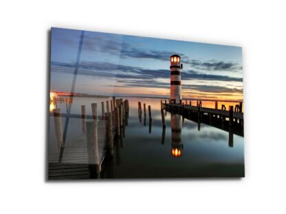 The Great Lighthouse of Podersdorf - Glass Wall Art