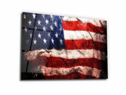 The Usa Flag - Glass Wall Art