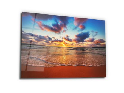 Vanilla Sky and Waves - Glass Wall Art