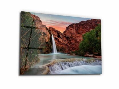 Waterfall of Mooney -Wonders of Arizona - Glass Wall Art