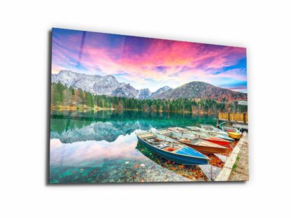 lago di fusine -Higher Lake - Glass Wall Art